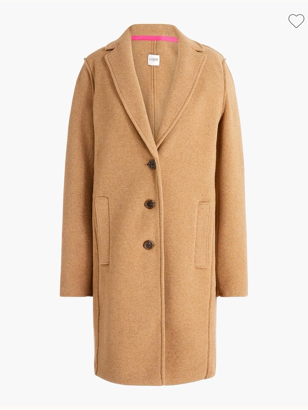 J. Crew Camel Wool-Blend Pea Trench Coat Size 4/small